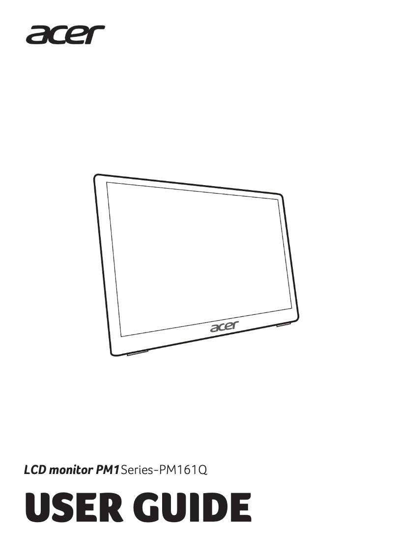Page 1 de la notice Guide de démarrage rapide Acer PM161QA