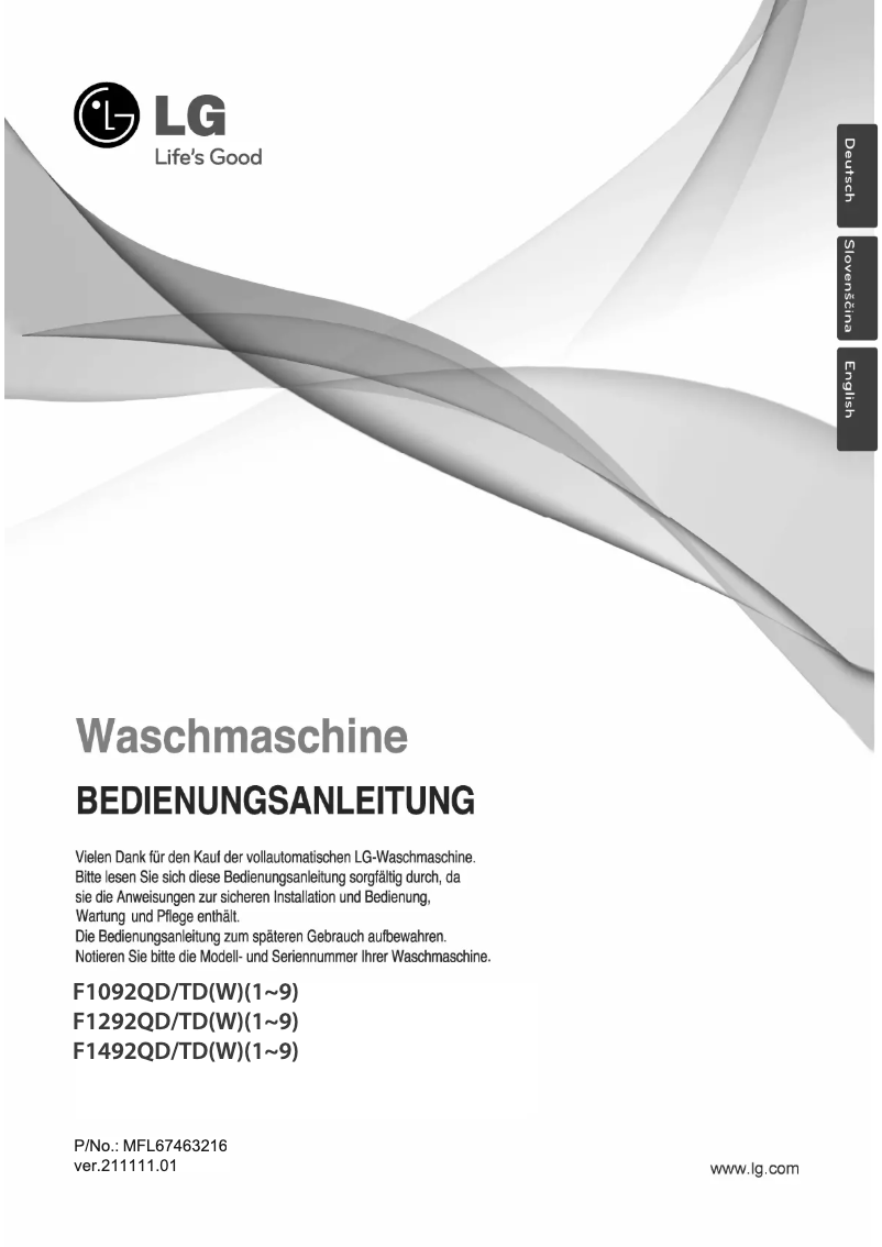 Página 1 del manual Manual de usuario LG F1492QD