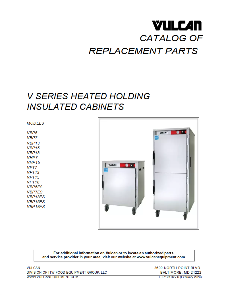 Page 1 de la notice Catalogue Vulcan VHP15