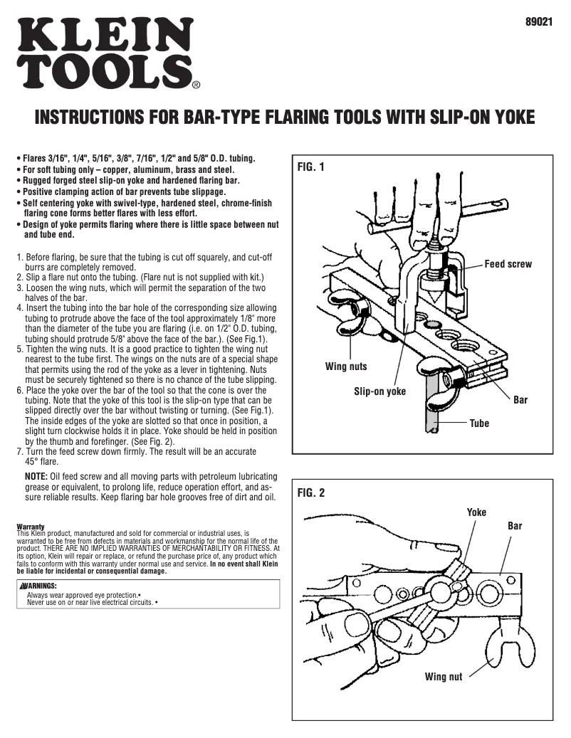 Page 1 of the manual User Manual Klein Tools 89021