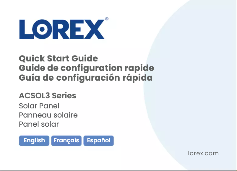 Page 1 of the manual User Manual Lorex ACSOL3-E