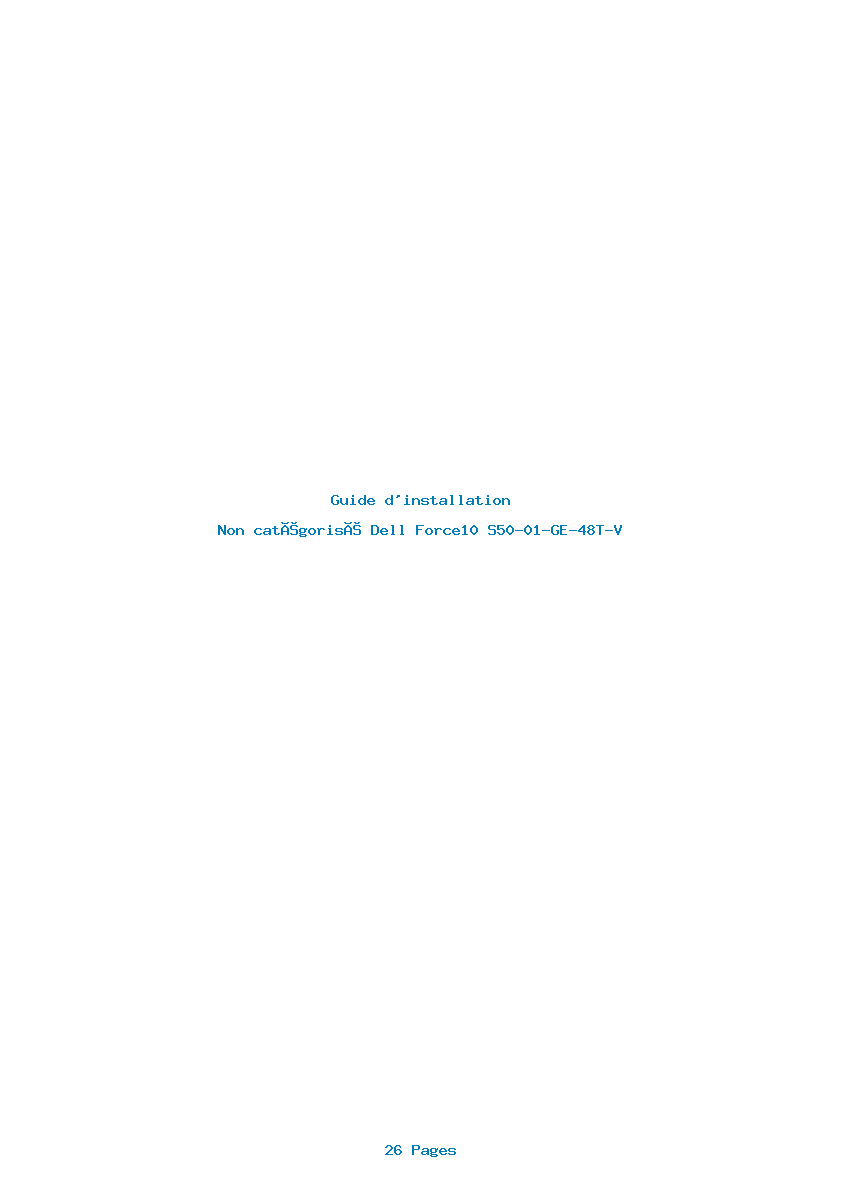 Page 1 de la notice Guide d'installation Dell Force10 S50-01-GE-48T-V
