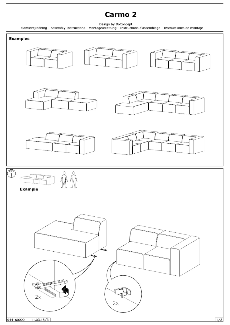 Page 1 of the manual User Manual BoConcept Carmo