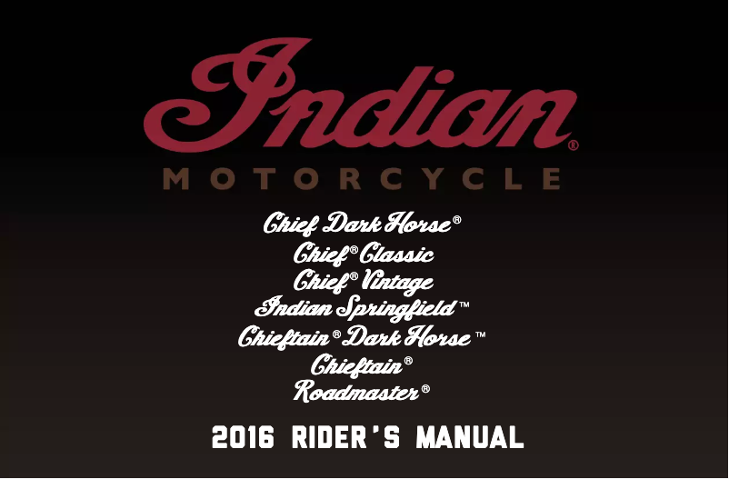 Página 1 del manual Manual de usuario Indian Chieftain Dark Horse (2016)