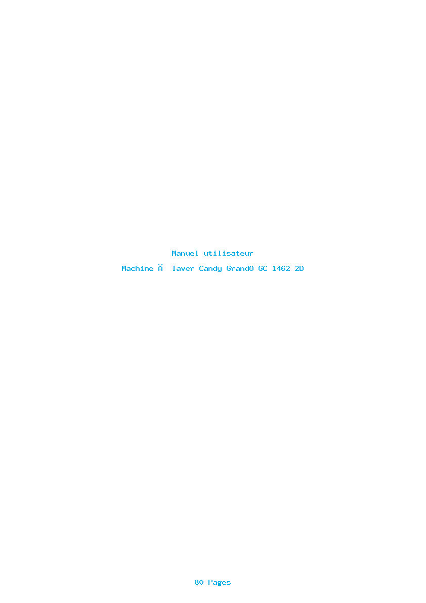 Page 1 de la notice Manuel utilisateur Candy GrandO GC 1462 2D