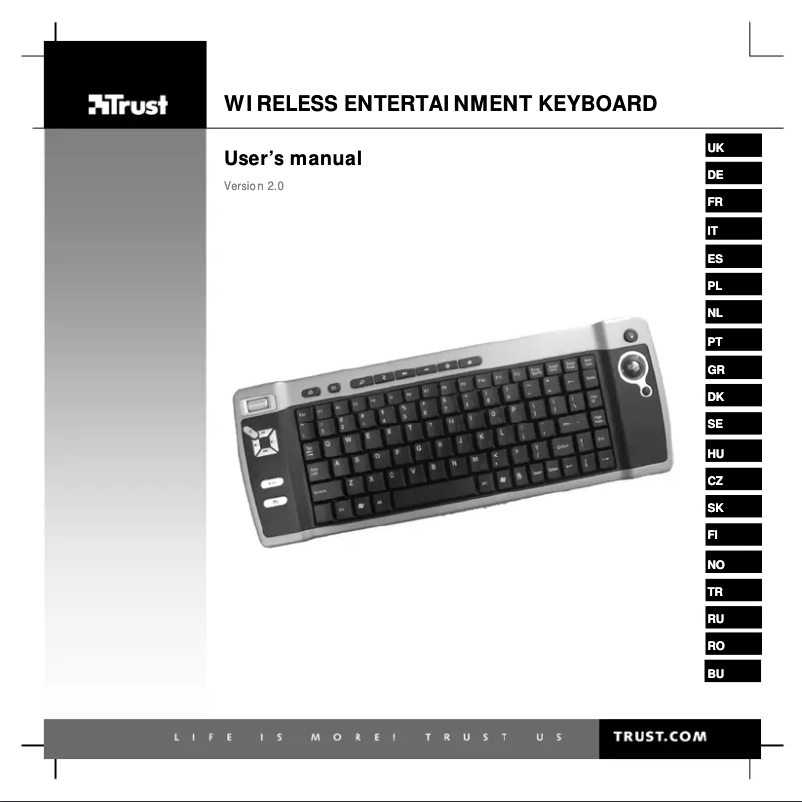 Page 1 de la notice Manuel utilisateur Trust Wireless Entertainment 15771