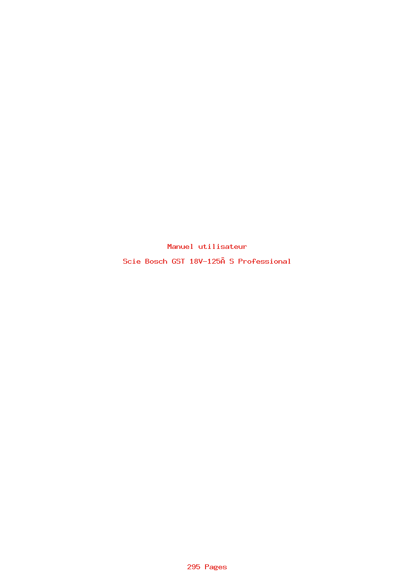 Page 1 de la notice Manuel utilisateur Bosch GST 18V-125 S Professional