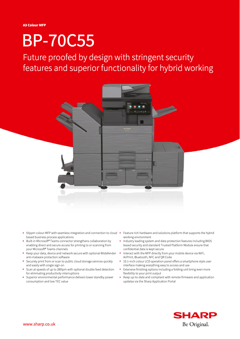 Page n°1 - Fiche technique Sharp BP-70C55