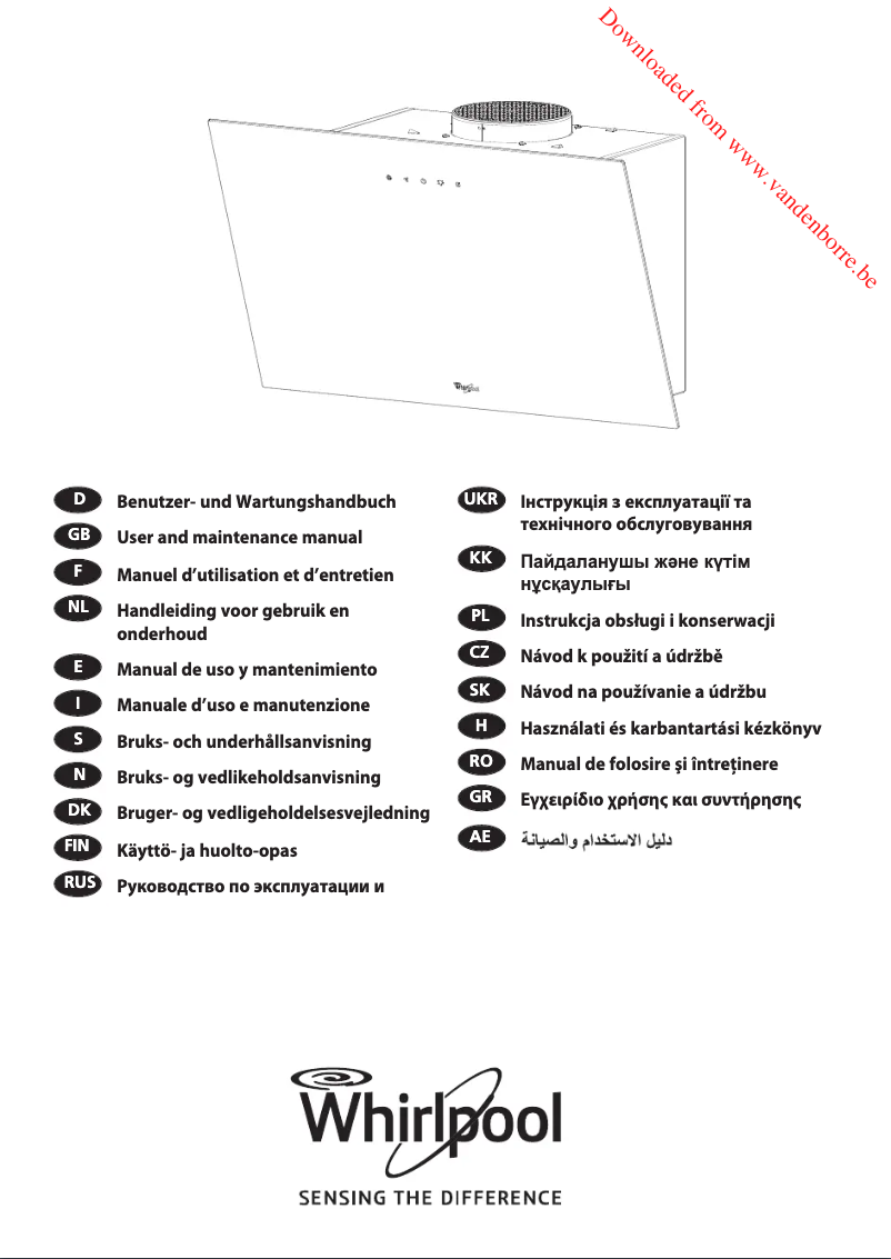 Page 1 de la notice Manuel utilisateur Whirlpool AKR 039 G BL