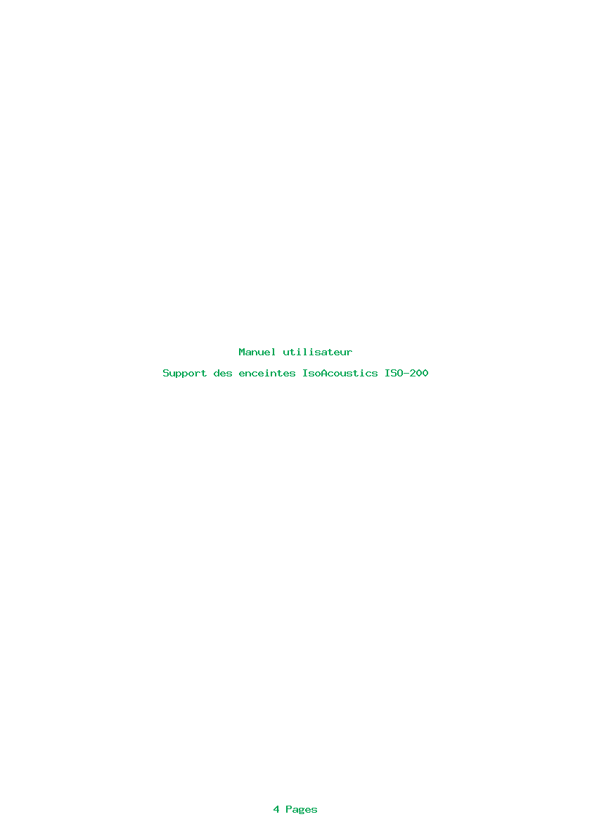 Page 1 de la notice Manuel utilisateur IsoAcoustics ISO-200