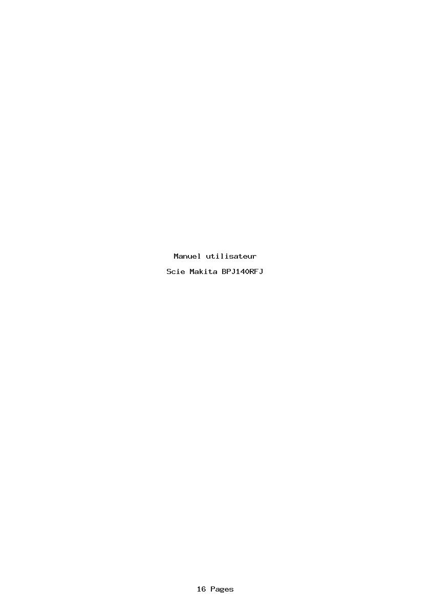 Page 1 de la notice Manuel utilisateur Makita BPJ140RFJ