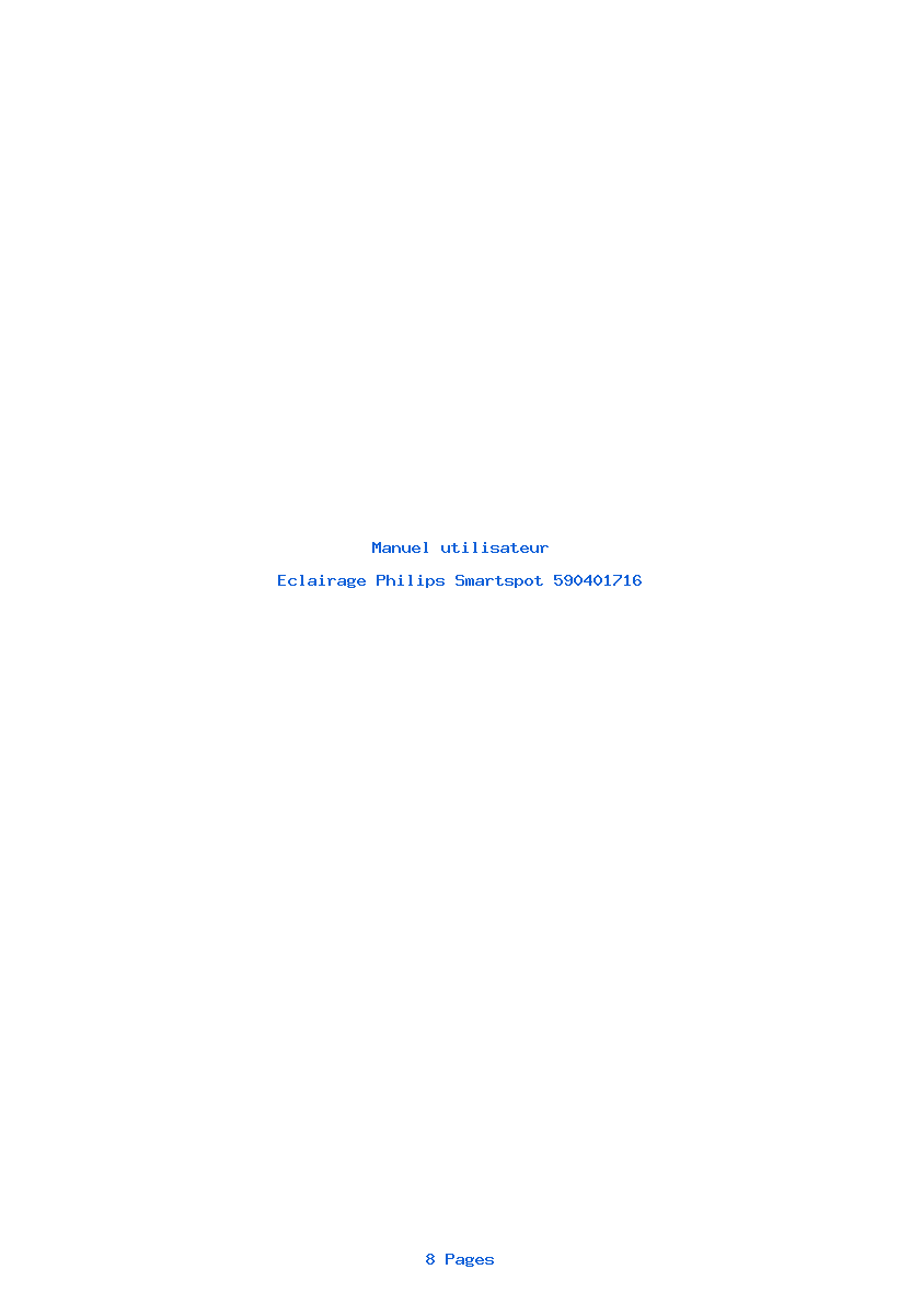 Page 1 de la notice Manuel utilisateur Philips Smartspot 590401716
