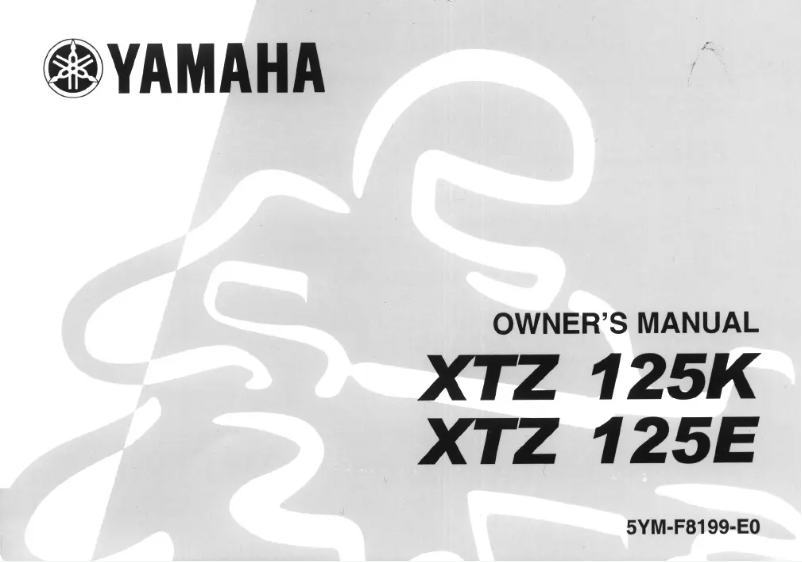 Page 1 de la notice Manuel utilisateur Yamaha XTZ 125E (2003)