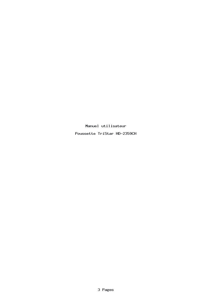 Page 1 de la notice Manuel utilisateur TriStar HD-2359CH