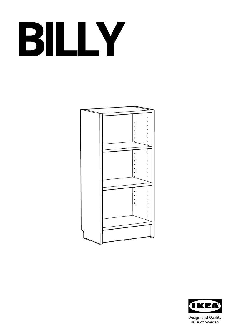 Page 1 de la notice Manuel utilisateur Ikea BILLY 104.773.32