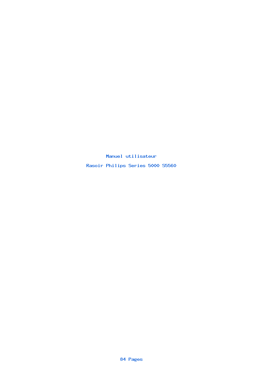 Page 1 de la notice Manuel utilisateur Philips Series 5000 S5560