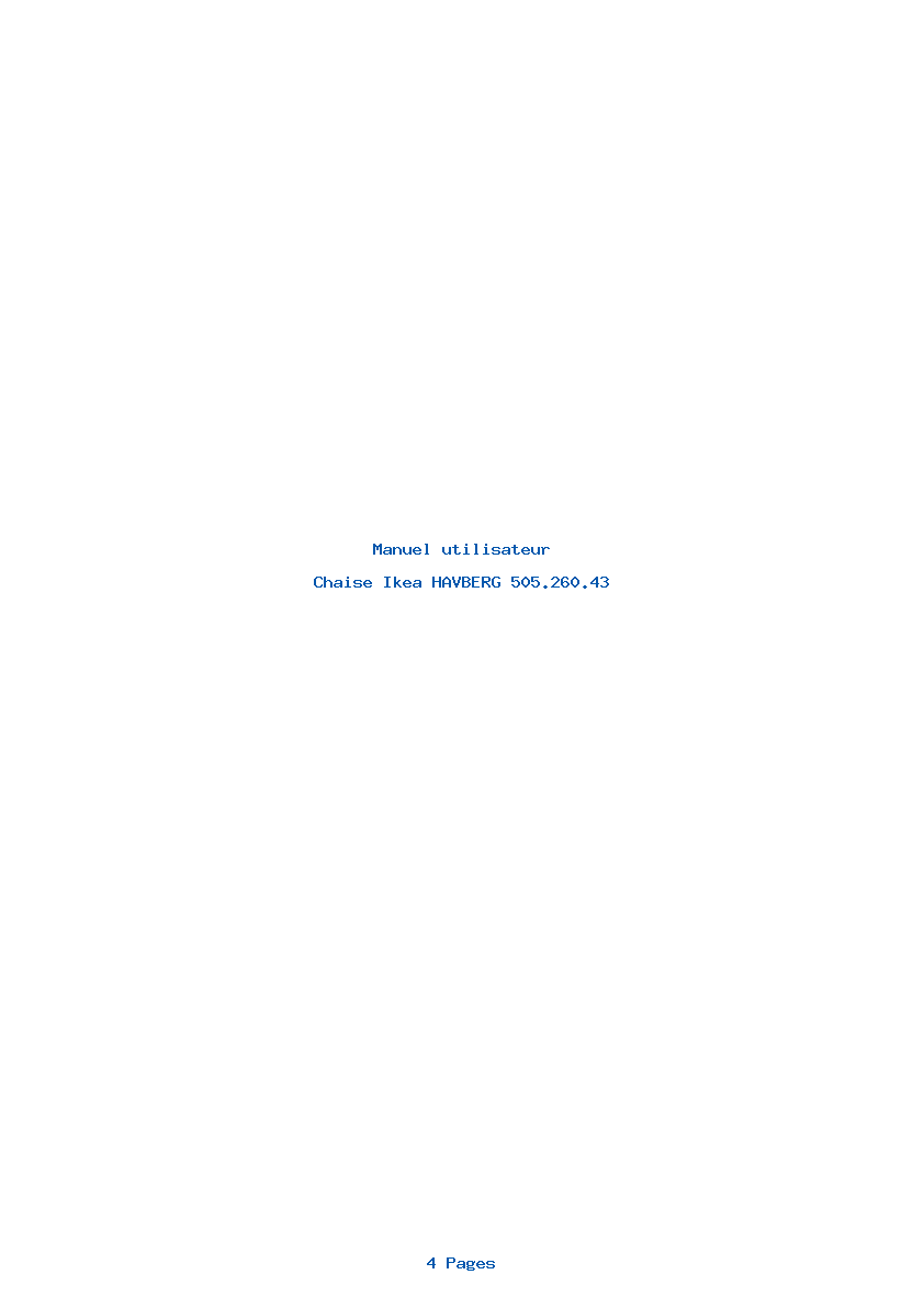 Page 1 de la notice Manuel utilisateur Ikea HAVBERG 505.260.43