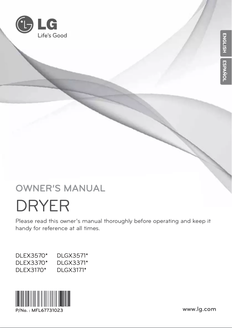 Page 1 de la notice Manuel d'utilisation et d'entretien LG DLEX3570W