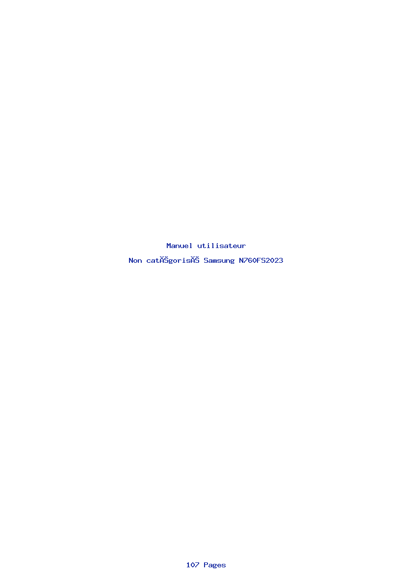Page 1 de la notice Manuel utilisateur Samsung N760FS2023