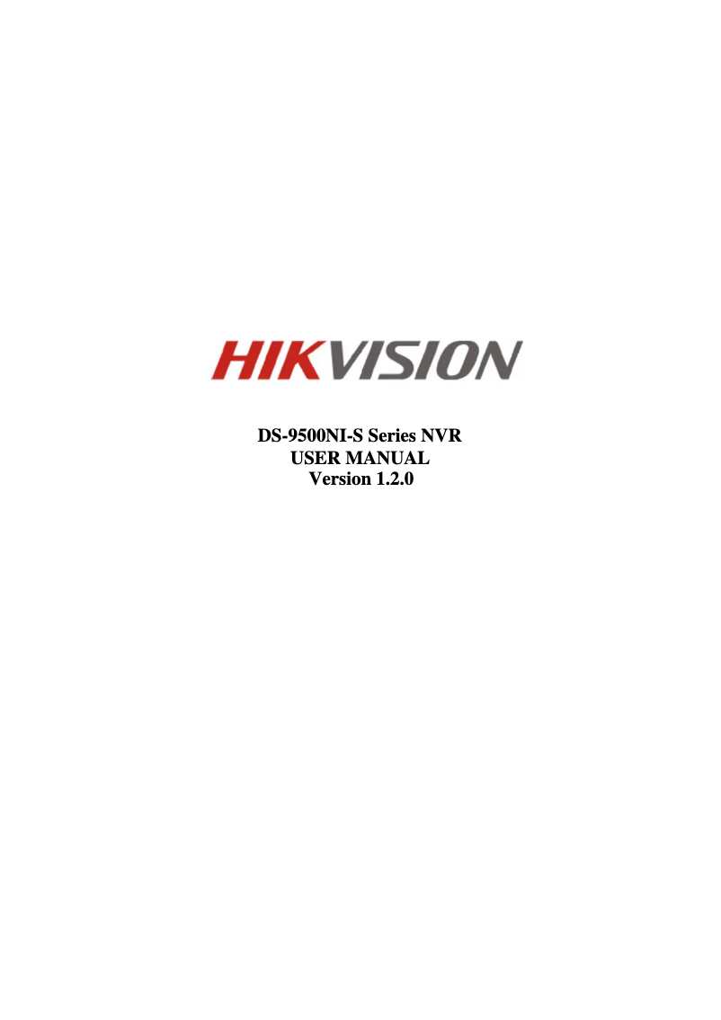 Page 1 de la notice Manuel utilisateur Hikvision DS-9516NI-S