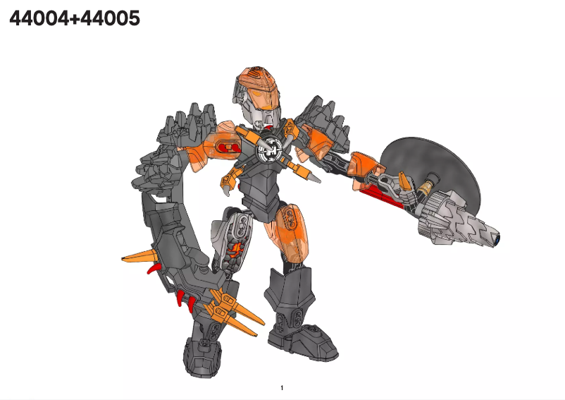 Page 1 de la notice Manuel utilisateur Lego Hero Factory 44005