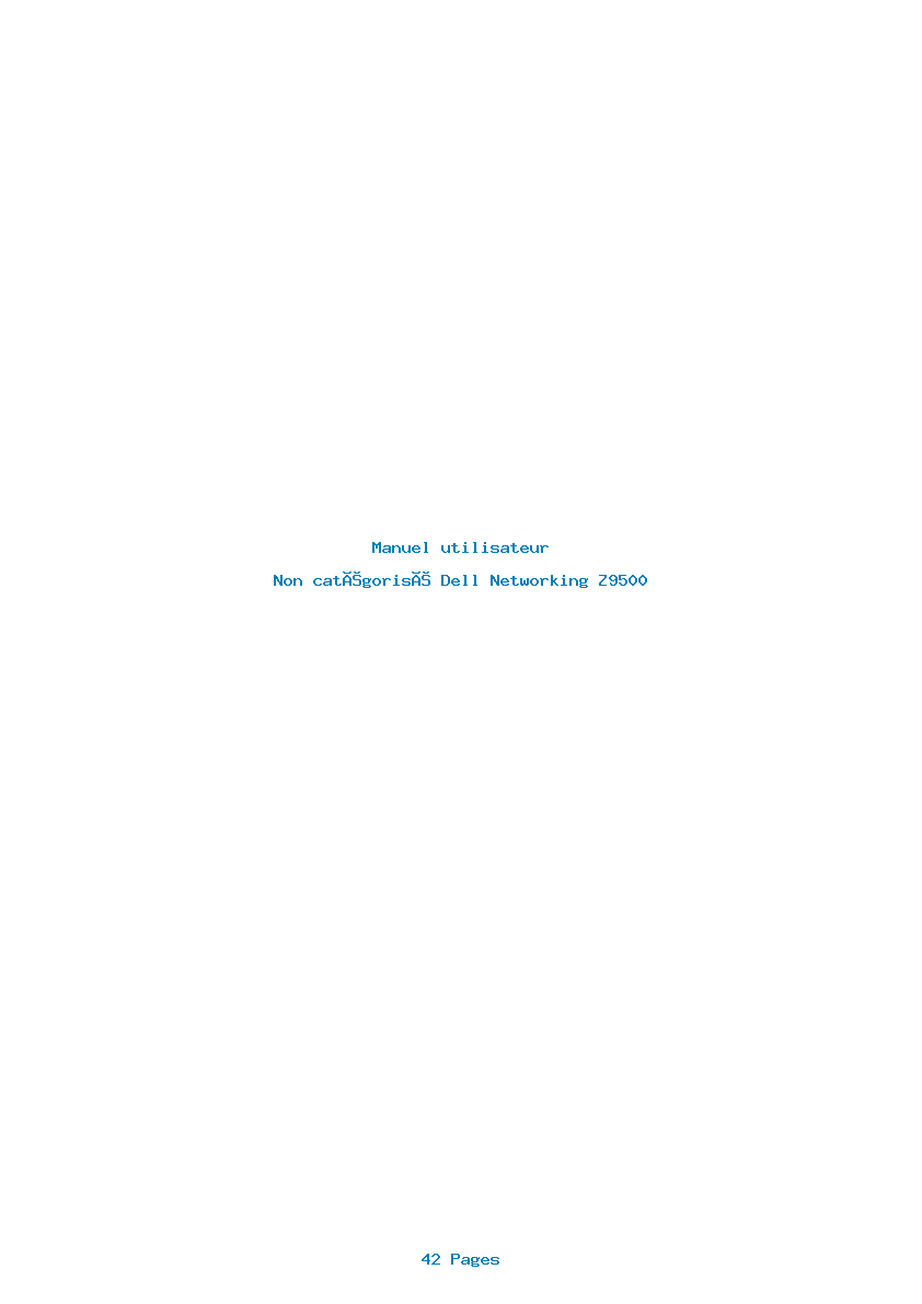 Page 1 de la notice Manuel utilisateur Dell Networking Z9500