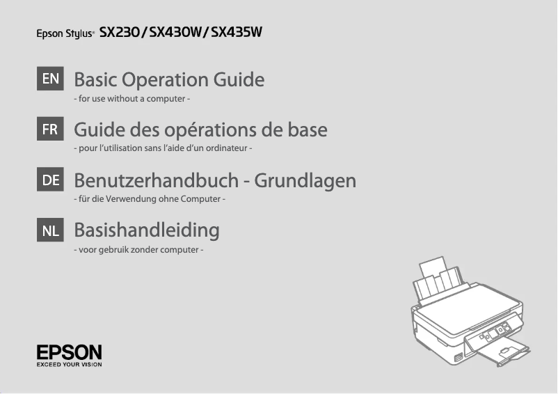 Page 1 de la notice Manuel utilisateur Epson Stylus SX230