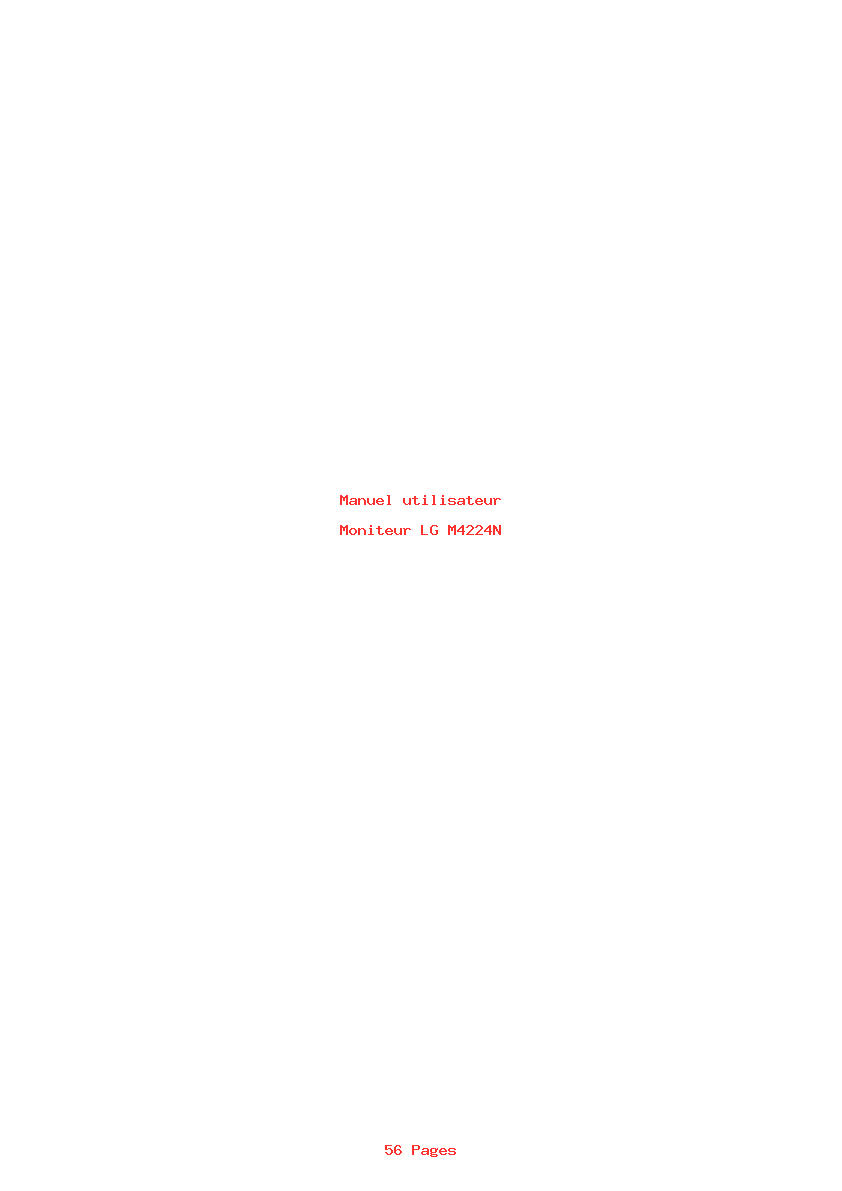 Page 1 de la notice Manuel utilisateur LG M4224N