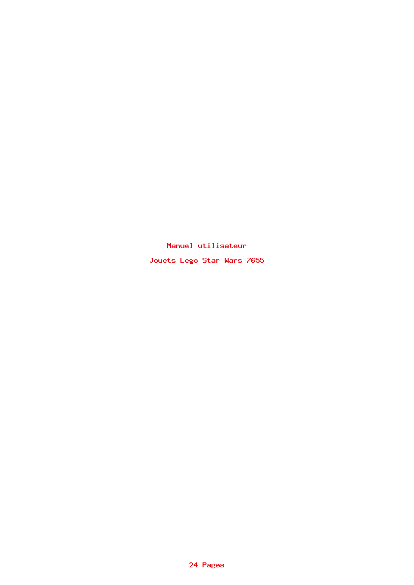 Page 1 de la notice Manuel utilisateur Lego Star Wars 7655