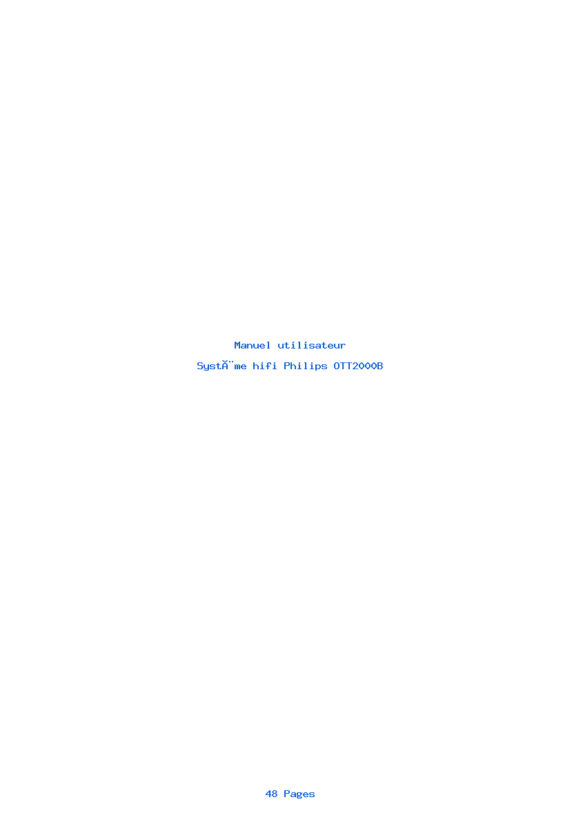 Page 1 de la notice Manuel utilisateur Philips OTT2000B