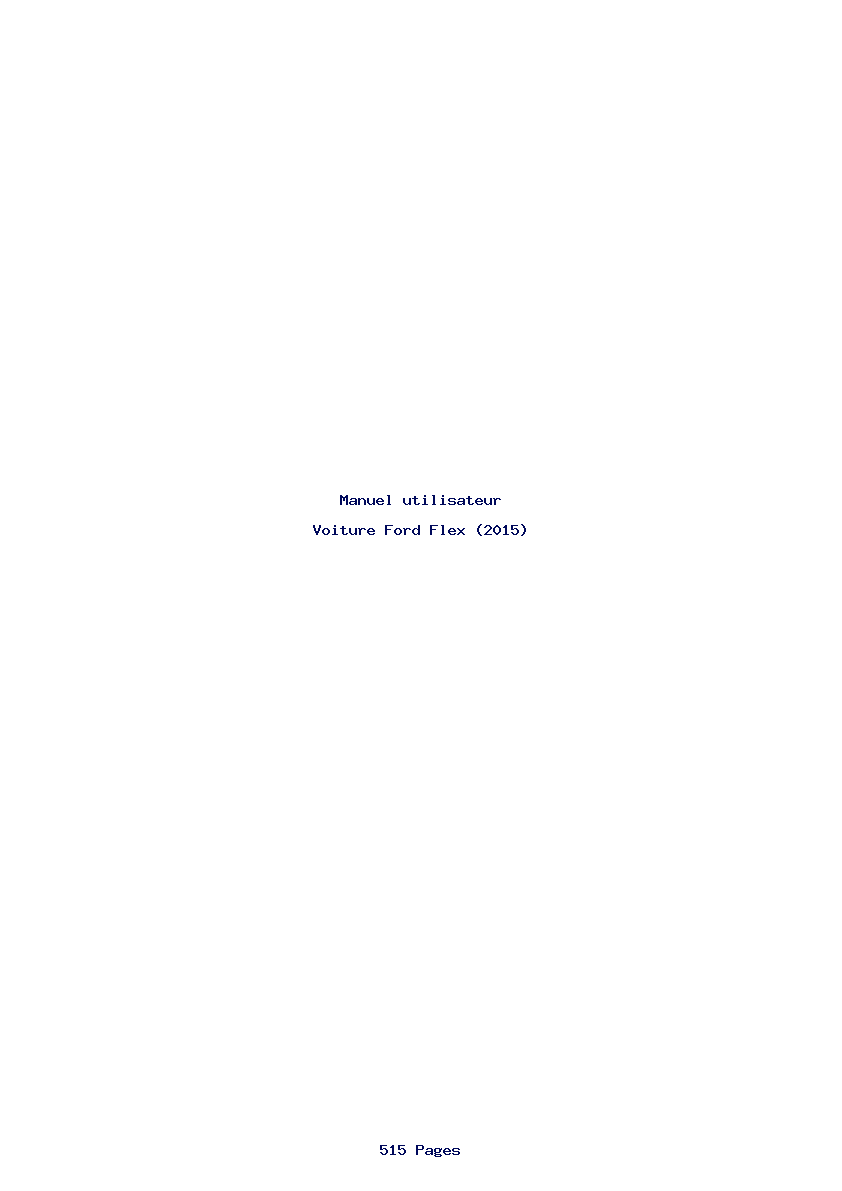 Page 1 de la notice Manuel utilisateur Ford Flex (2015)