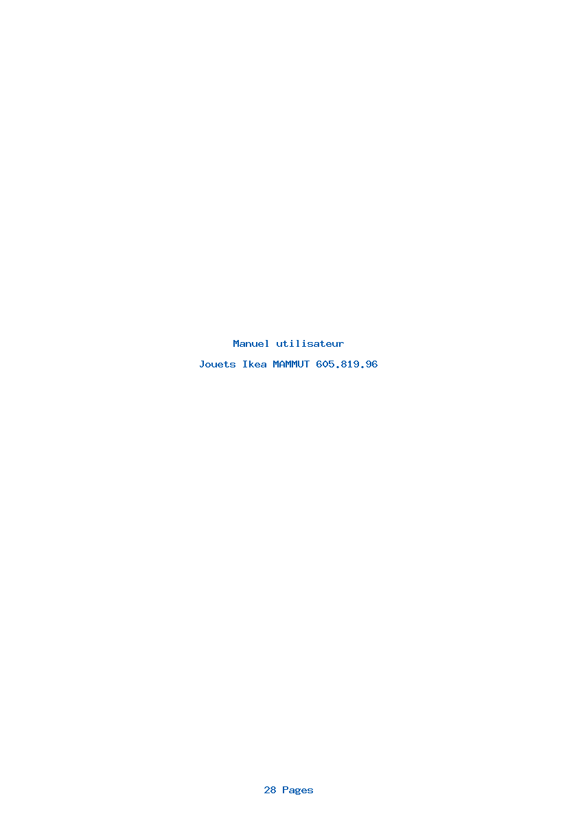 Page 1 de la notice Manuel utilisateur Ikea MAMMUT 605.819.96