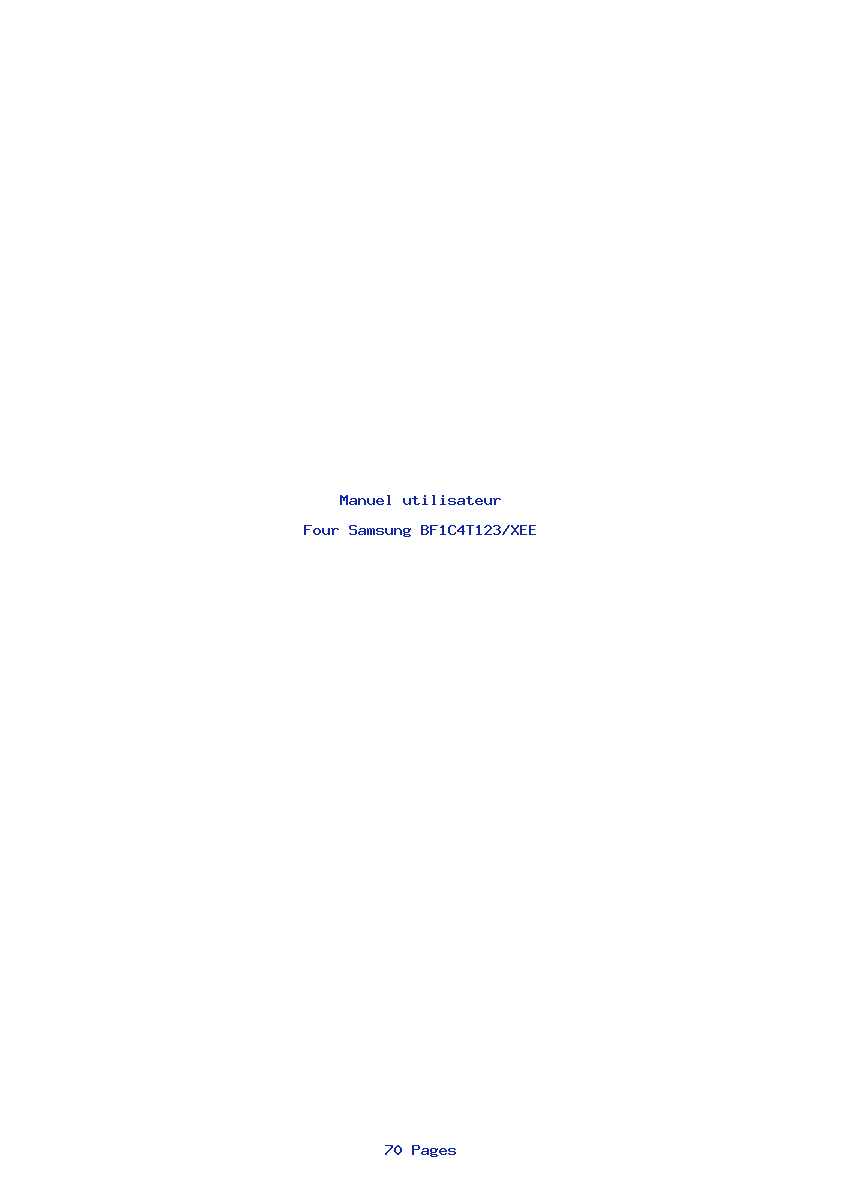 Page 1 de la notice Manuel utilisateur Samsung BF1C4T123/XEE