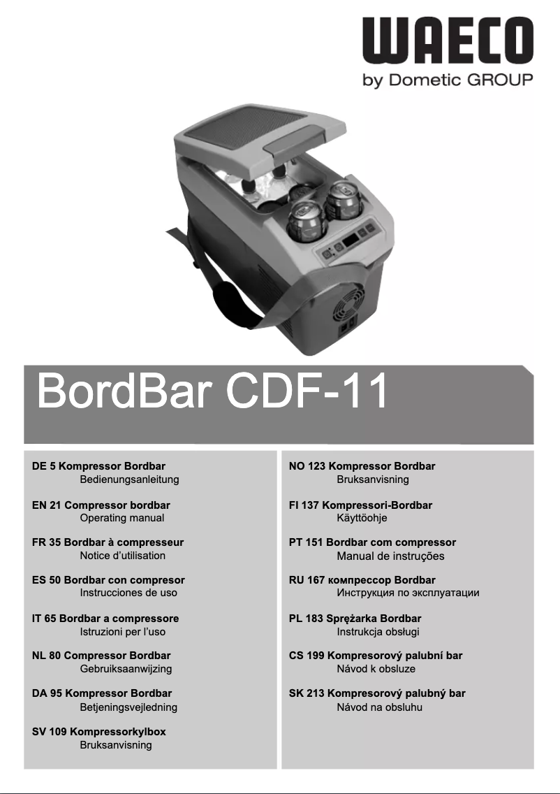 Página 1 del manual Manual de usuario Waeco BordBar CDF-11