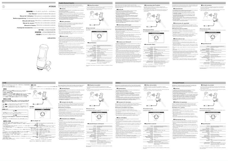 Page 1 de la notice Manuel utilisateur Audio-Technica AT2020TYO