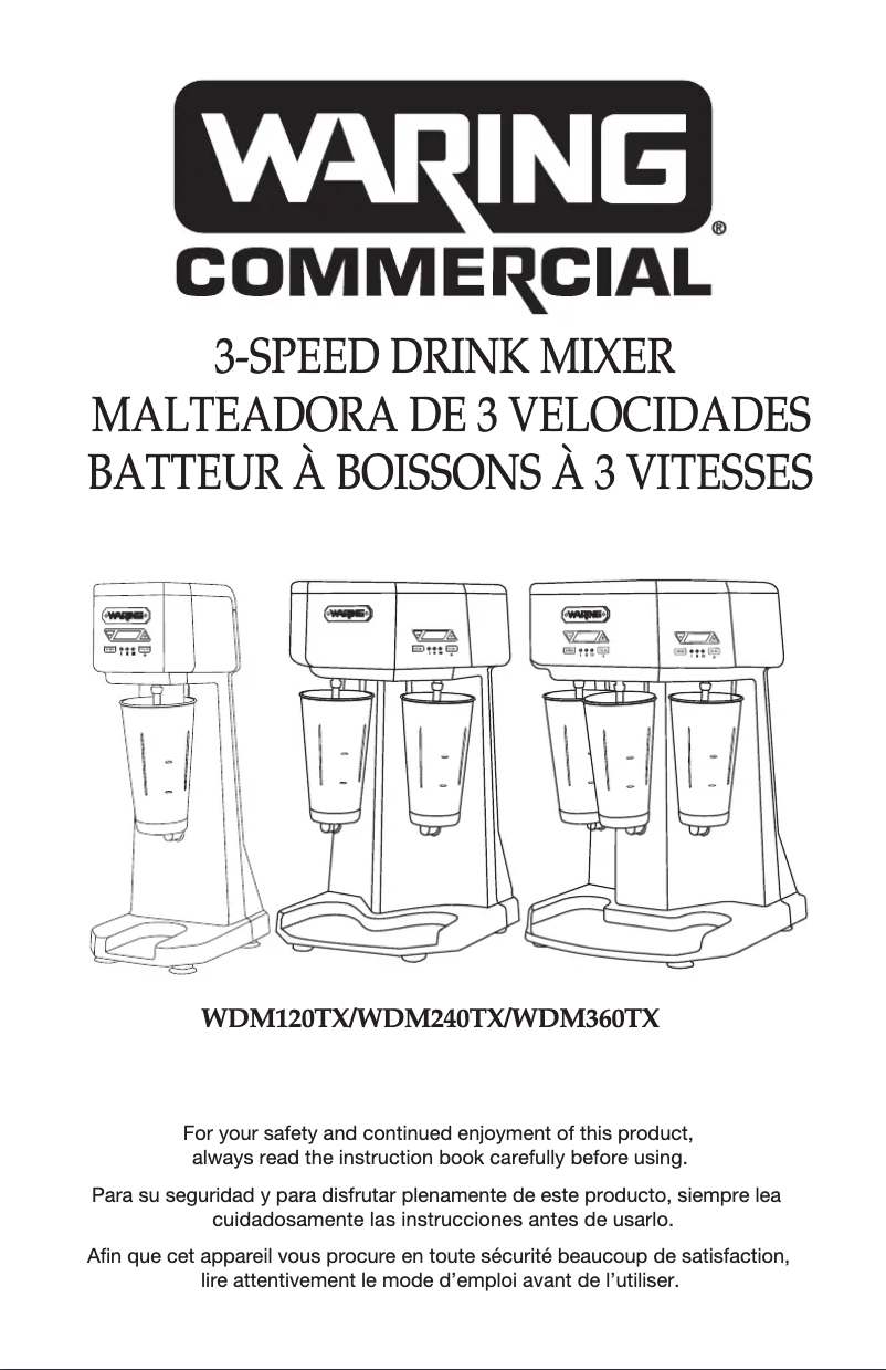 Página 1 del manual Manual de usuario Waring Commercial WDM240TX
