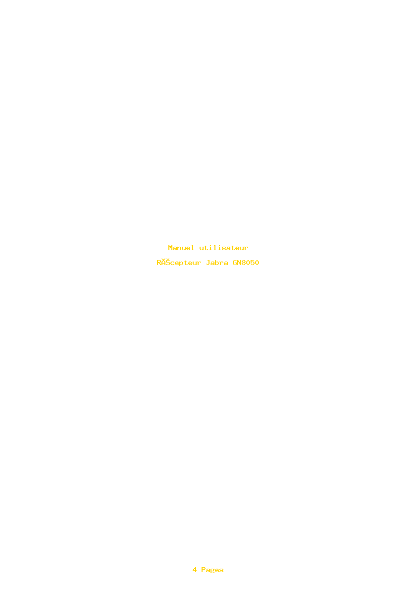 Page 1 de la notice Manuel utilisateur Jabra GN8050