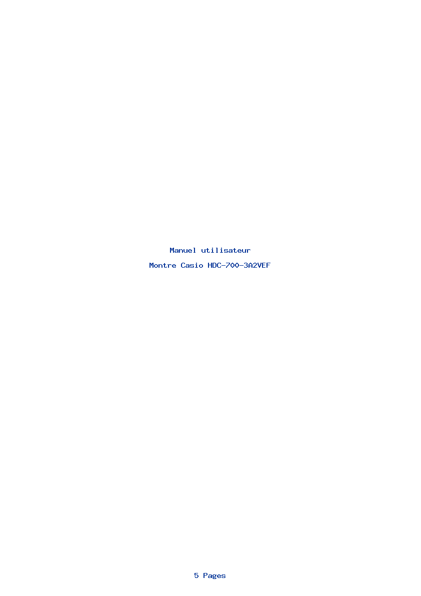Page 1 de la notice Manuel utilisateur Casio HDC-700-3A2VEF