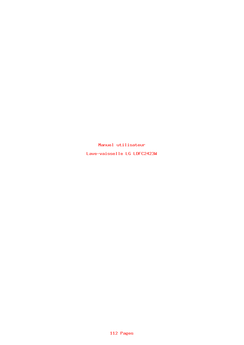 Page 1 de la notice Manuel utilisateur LG LDFC2423W