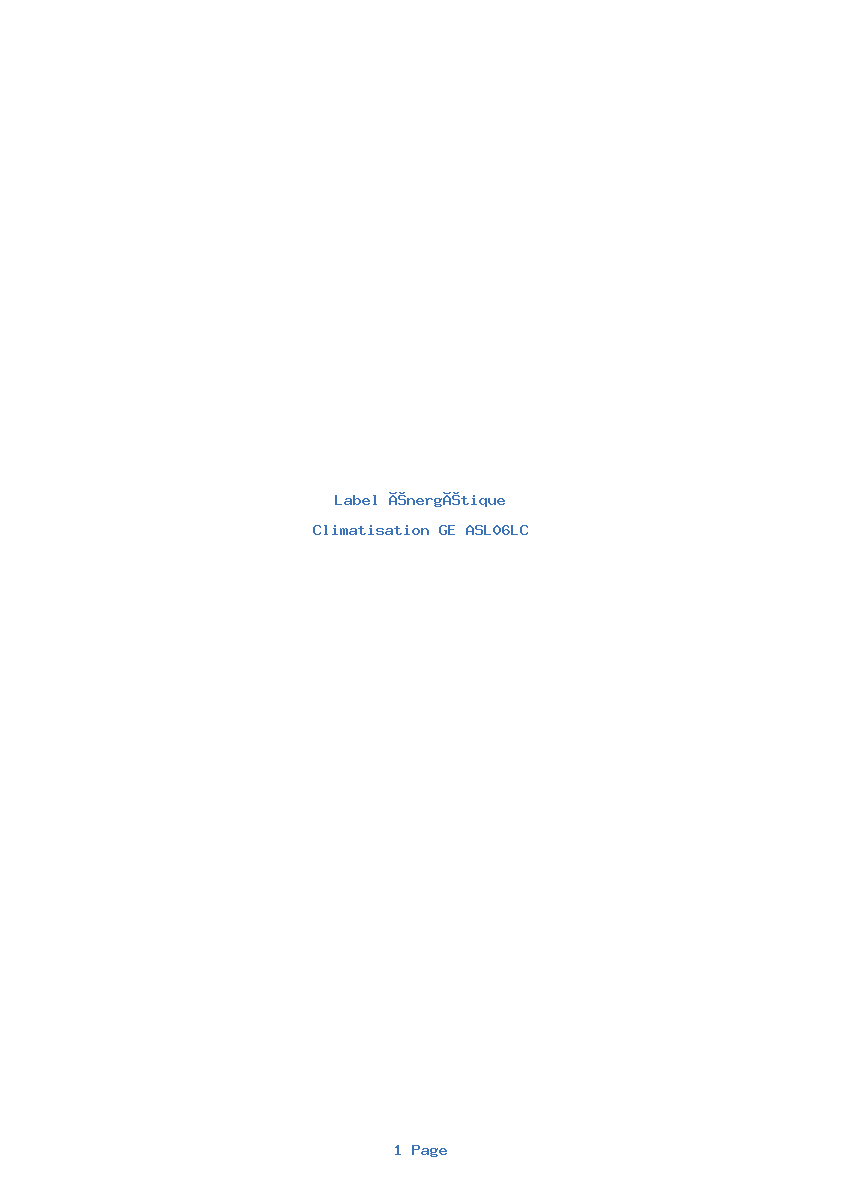 Image de la première page du manuel de l'appareil ASL06LC