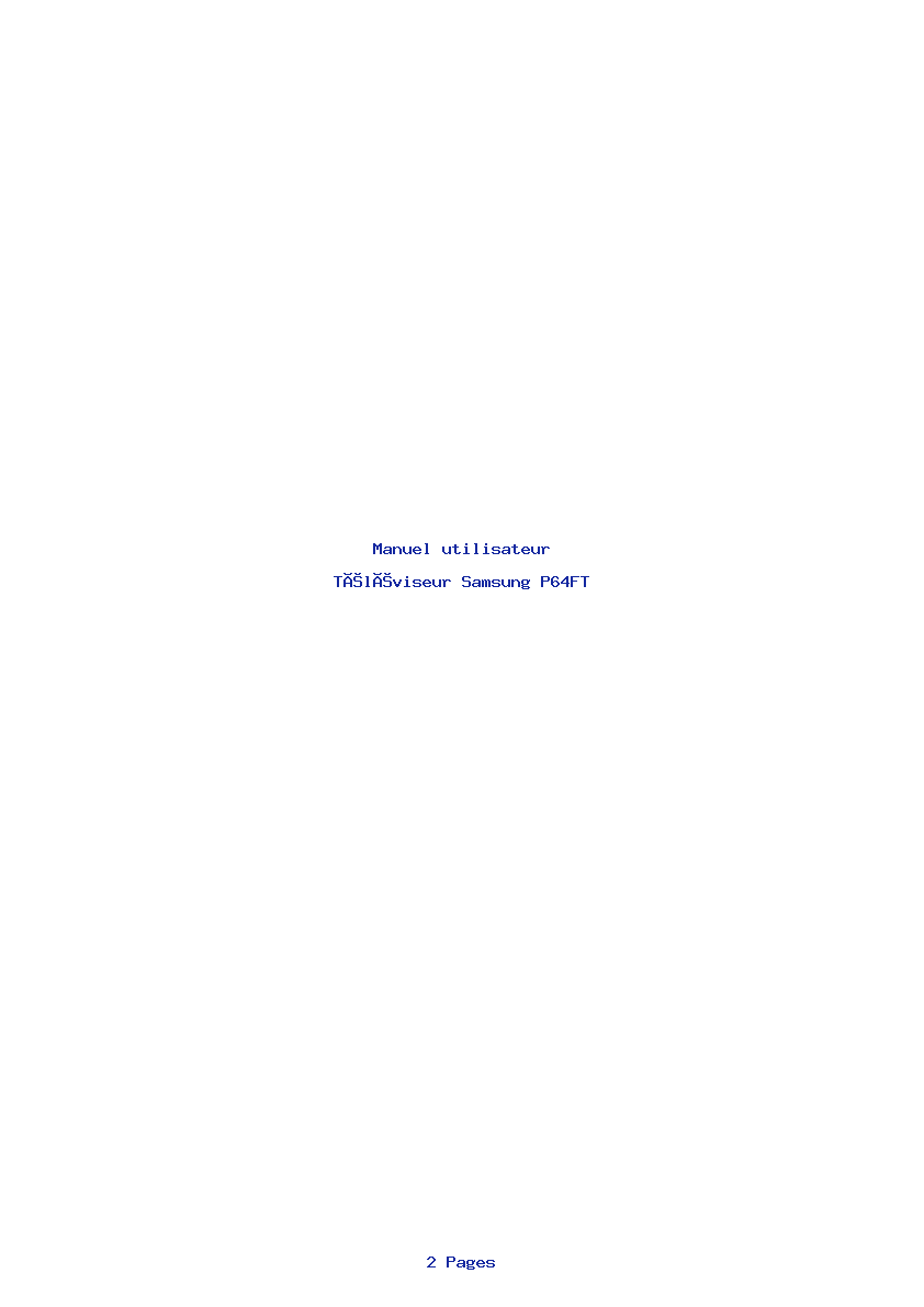 Page 1 de la notice Manuel utilisateur Samsung P64FT