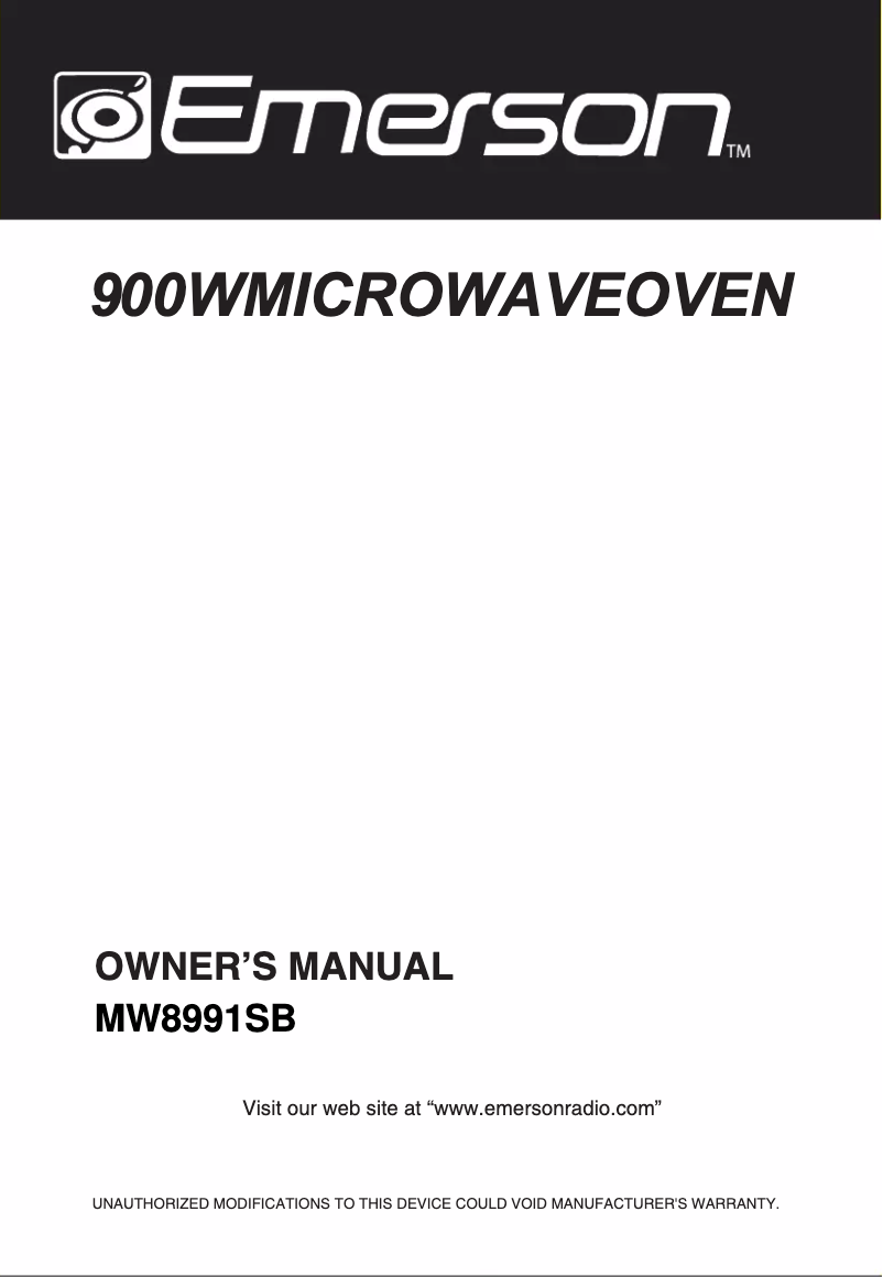 Page 1 de la notice Manuel utilisateur Emerson MW8991SB