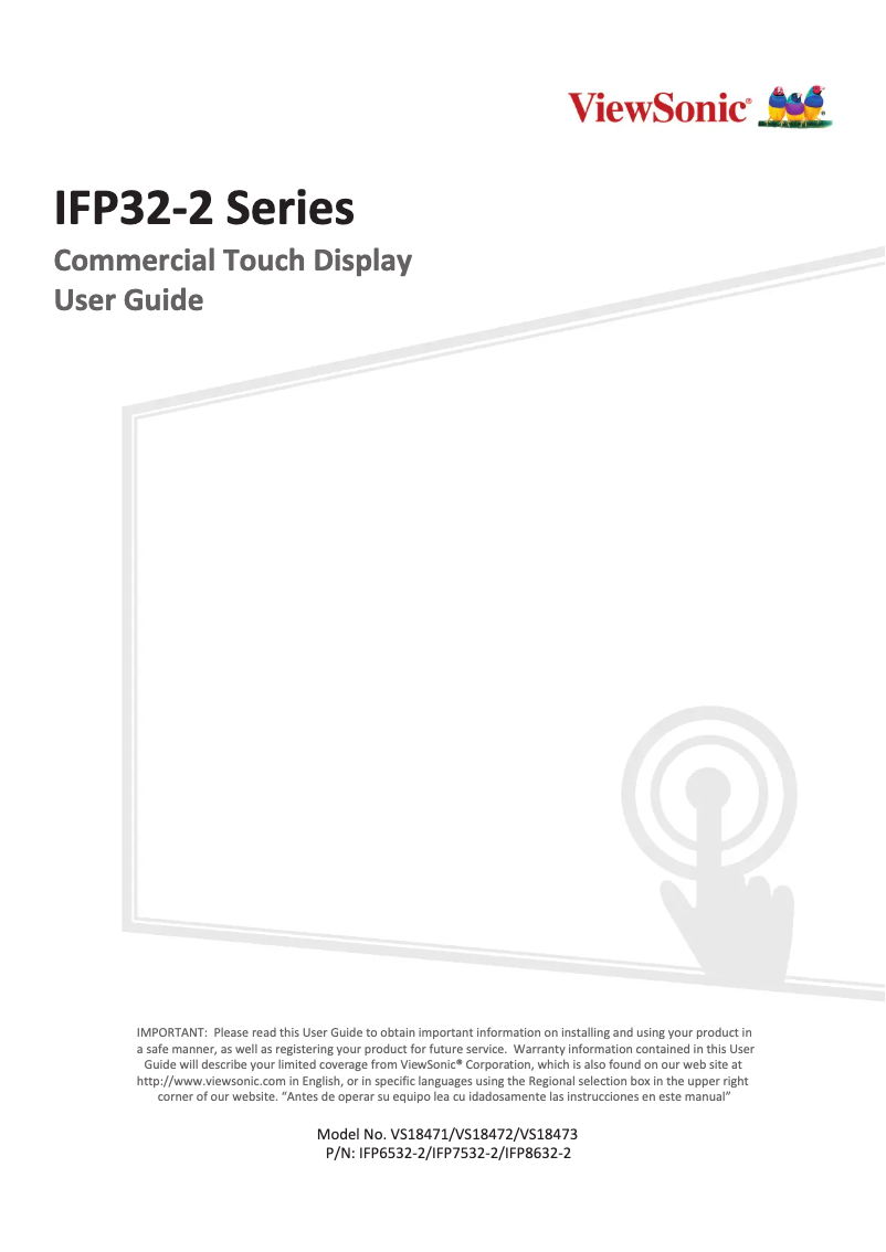 Página 1 del manual Manual de usuario Viewsonic IFP7532-2