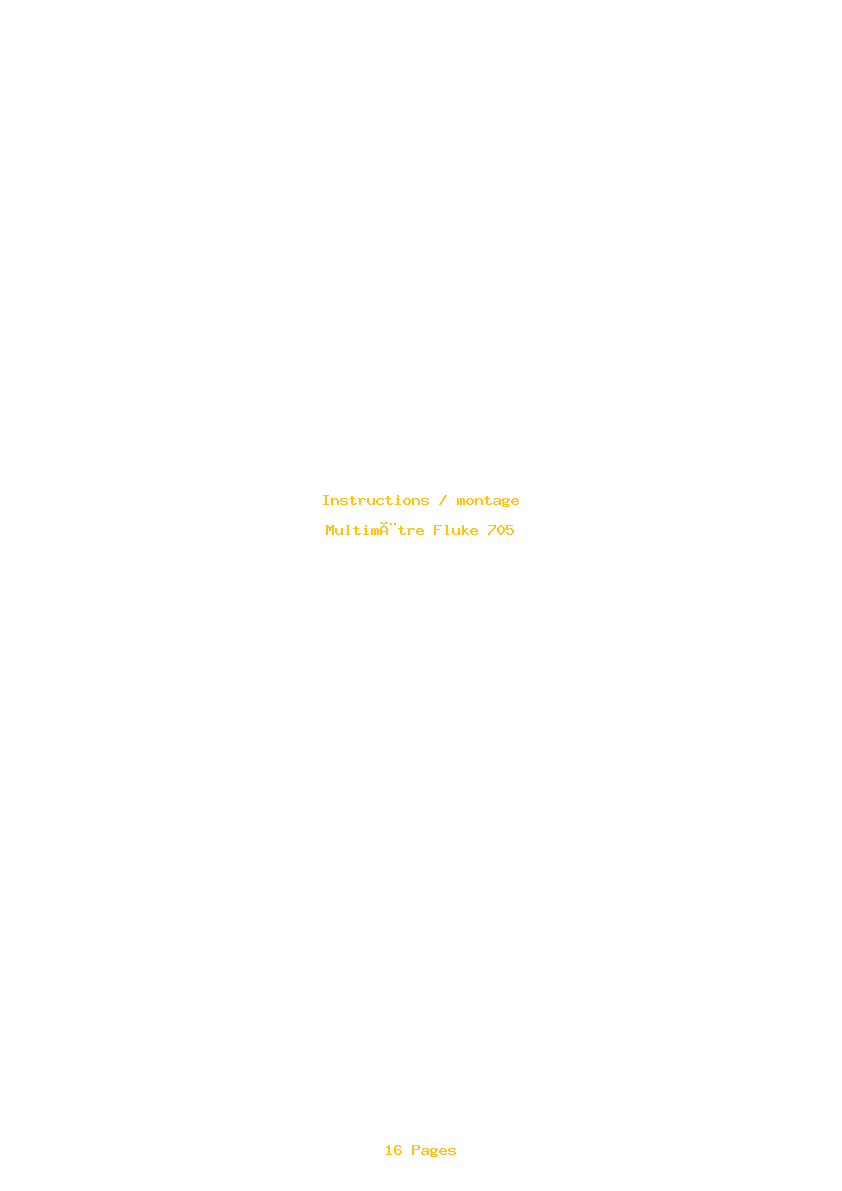 Page 1 de la notice Instructions / montage Fluke 705