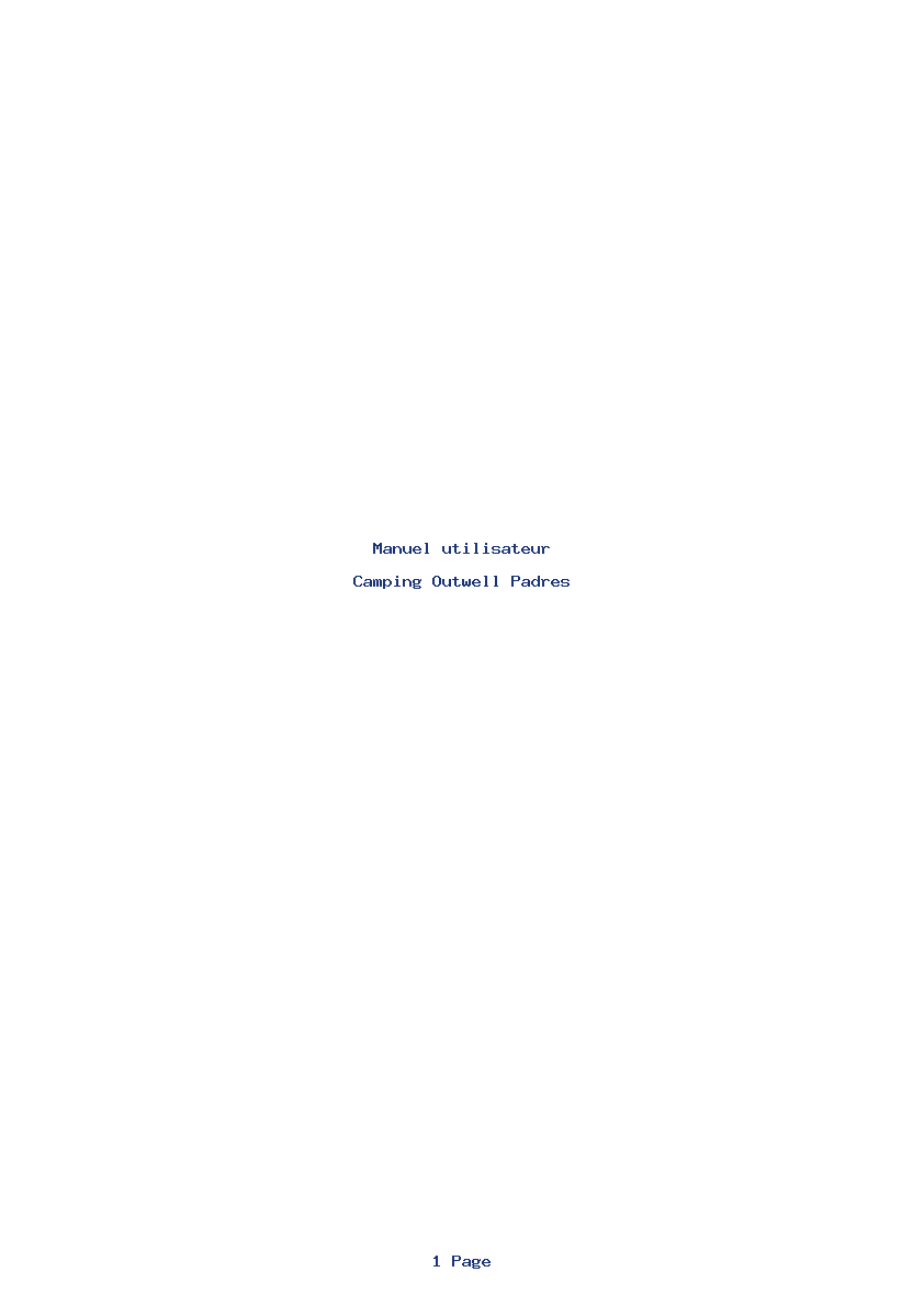 Page 1 de la notice Manuel utilisateur Outwell Padres
