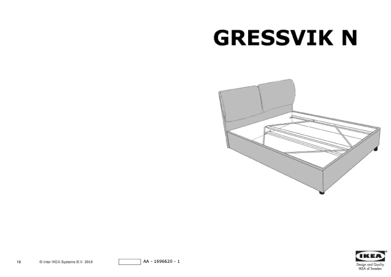 Page 1 de la notice Manuel utilisateur Ikea GRESSVIK