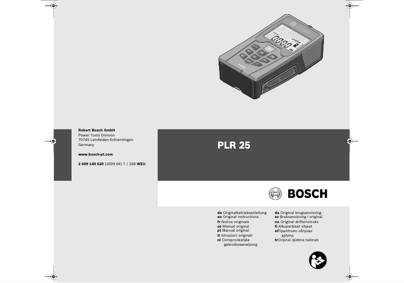 Page 1 de la notice Manuel utilisateur Bosch PLR 25