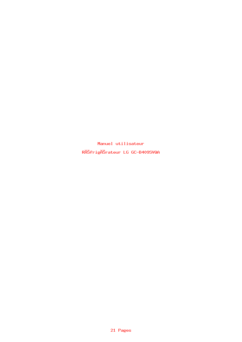 Page 1 de la notice Manuel utilisateur LG GC-B409SVQA