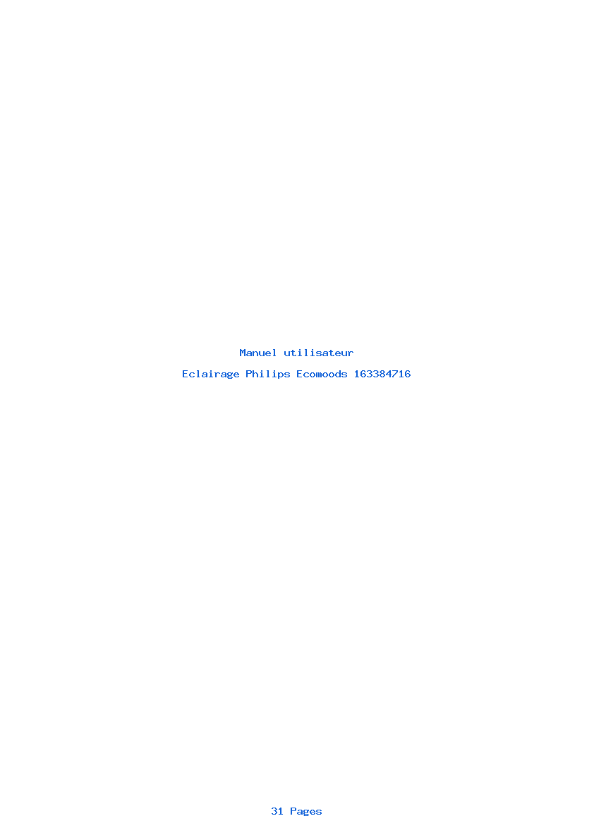 Page 1 de la notice Manuel utilisateur Philips Ecomoods 163384716