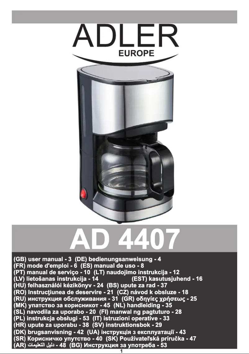 Página 1 del manual Manual de usuario Adler AD 4407